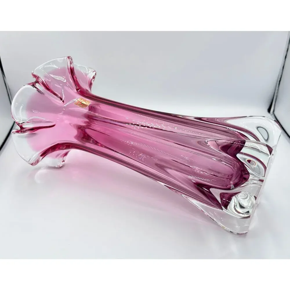 Mid-Century Czech Art Glass Vase, Josef Hospodka, Chřibská (Rubin glass) 1960s